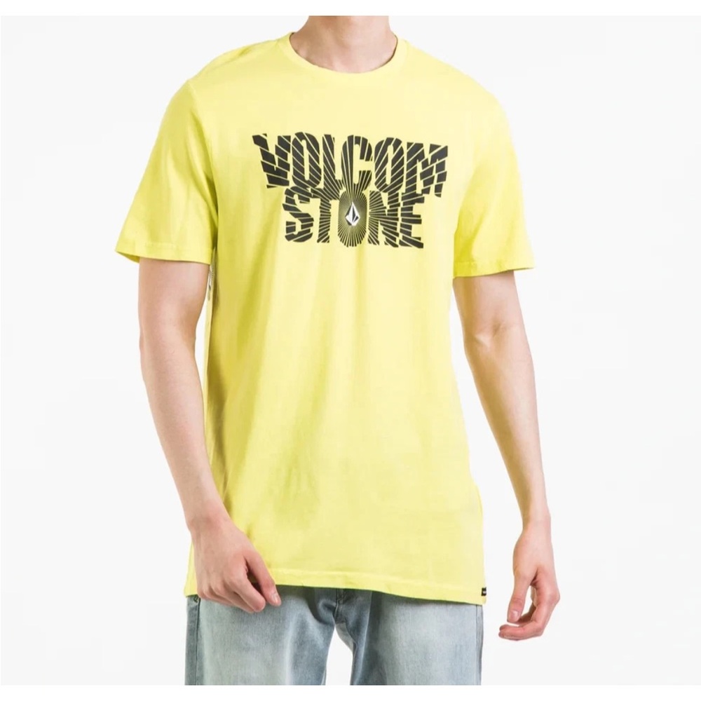 Volcom Men's Neon Yellow Graphic Tee